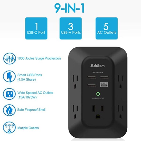 USB Wall Charger Surge Protector - Image 4